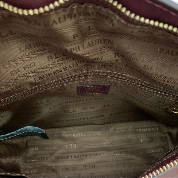 RALPH LAUREN PLUM WINE LEATHER CROSSBODY - Picture 12 of 14